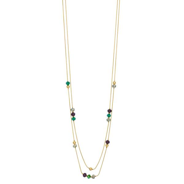 Ashley Cooper(tm) Gold-Tone 2-Row Illusion Multi-Bead Necklace
