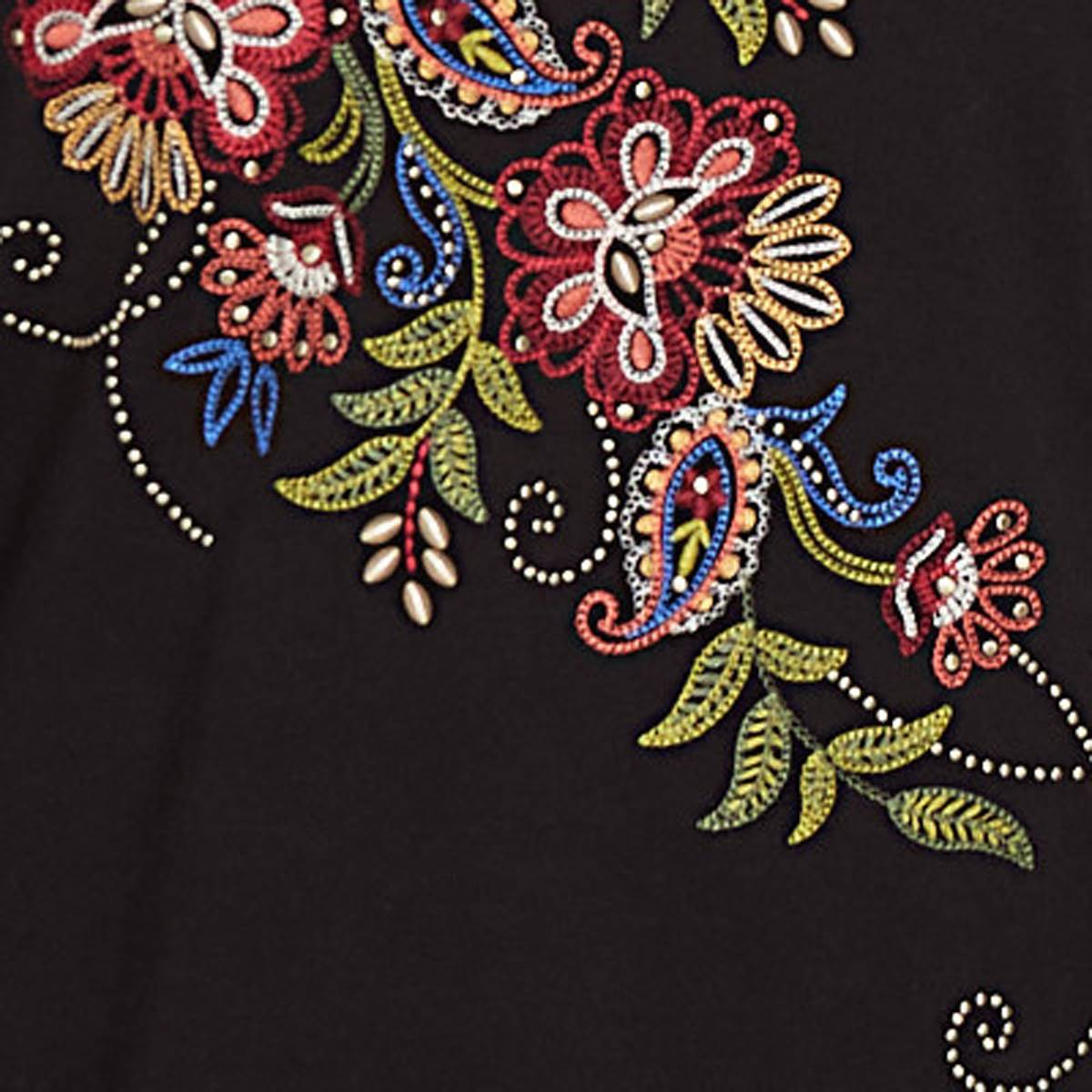 Womens Alfred Dunner Harvest Moon Bedazzled Embroidered Blouse