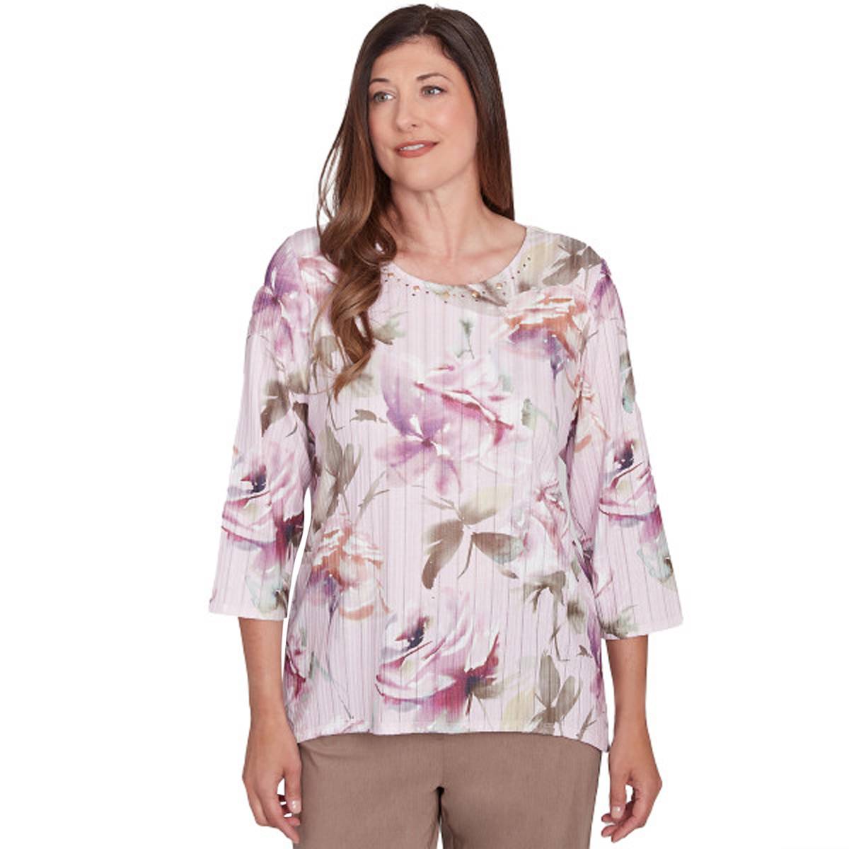 Womens Alfred Dunner Telluride Floral Variegated Blouse