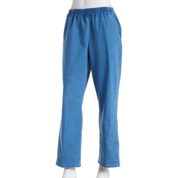 Womens Alfred Dunner Denim Proportioned Slim Pants-Short