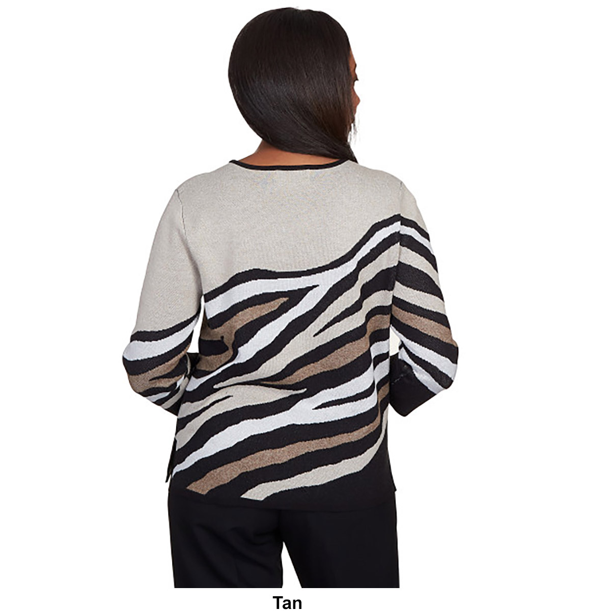 Petite Alfred Dunner Classics Animal Jacquard Sweater