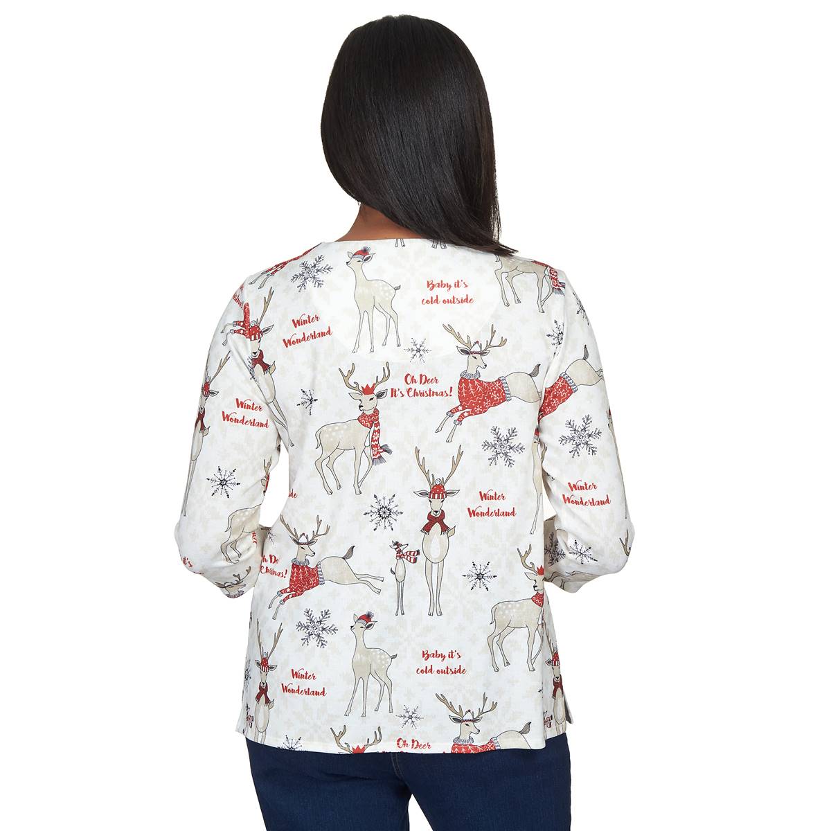 Petite Alfred Dunner Classics Oh, Deer Holiday Tee