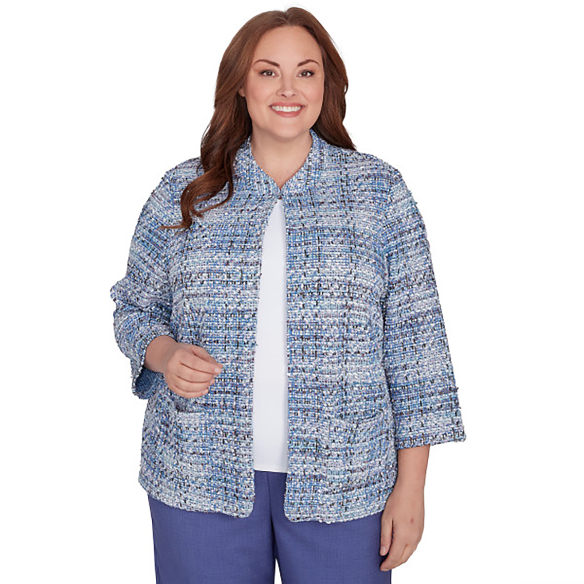 Plus Size Alfred Dunner Worth Avenue Eyelash Jacket