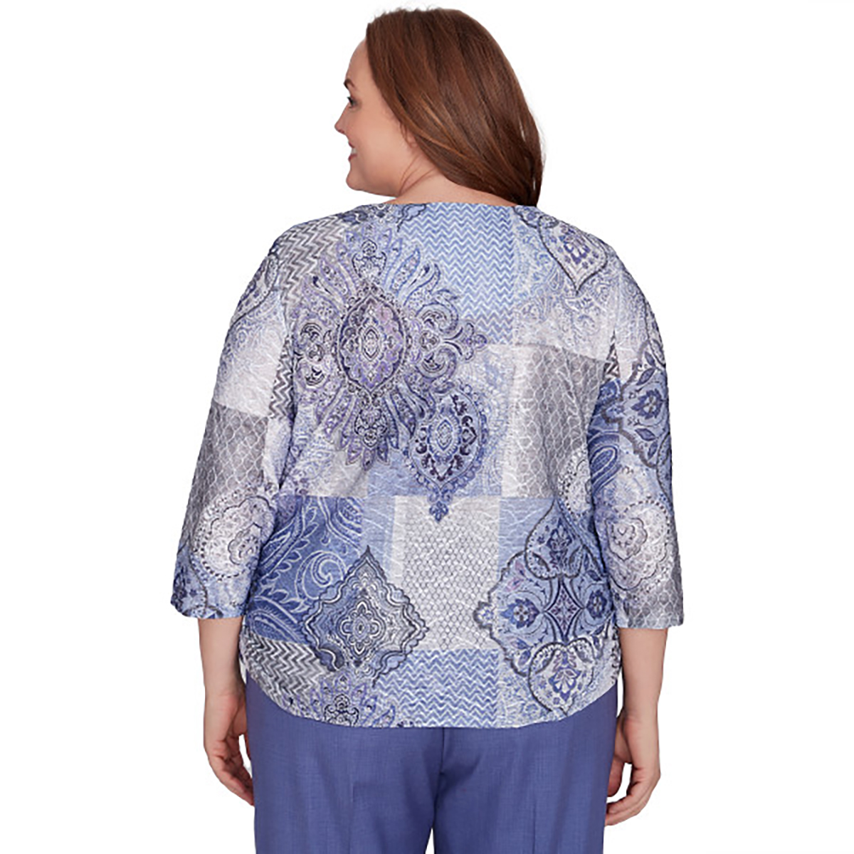 Plus Size Alfred Dunner Worth Avenue Medallion Patch Tee