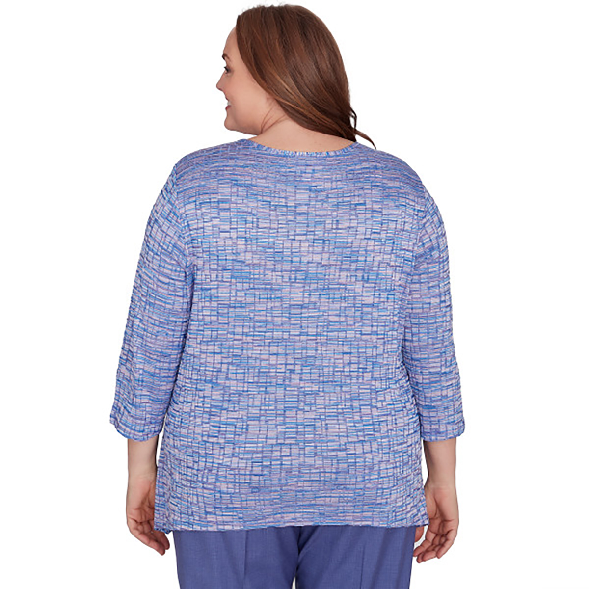 Plus Size Alfred Dunner Worth Avenue Space Dye Geo Blouse