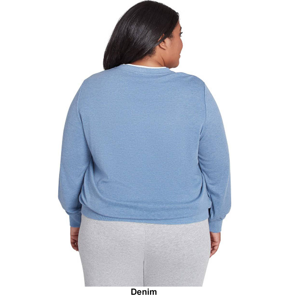 Plus Size Alfred Dunner Casual Fridays Marled Boxes Sweatshirt