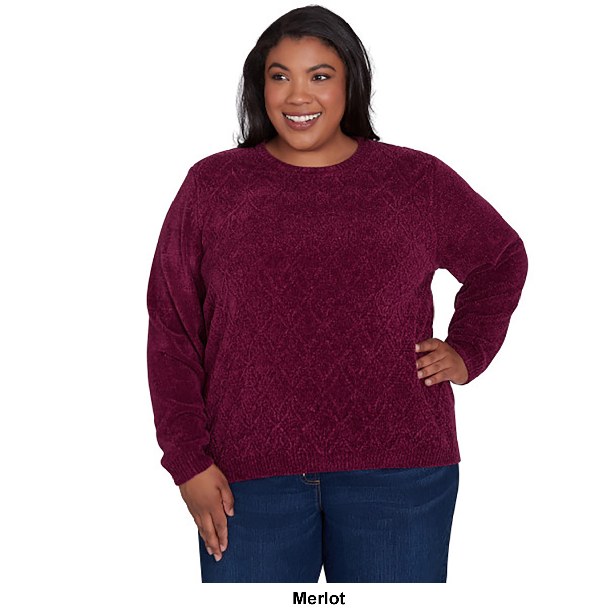 Plus Size Alfred Dunner Chenille Pullover Sweater