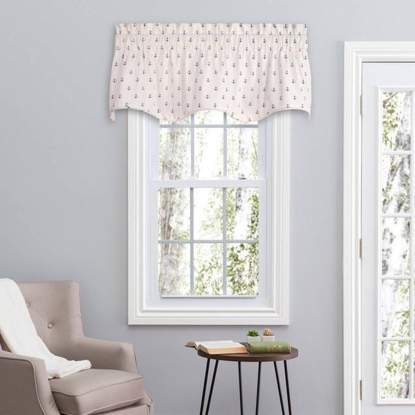 Voyage Anchor Print Scallop Valance - 50x17