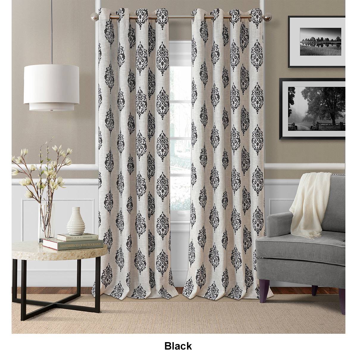 Elrene Navara Medallion Room Darkening Window Curtain