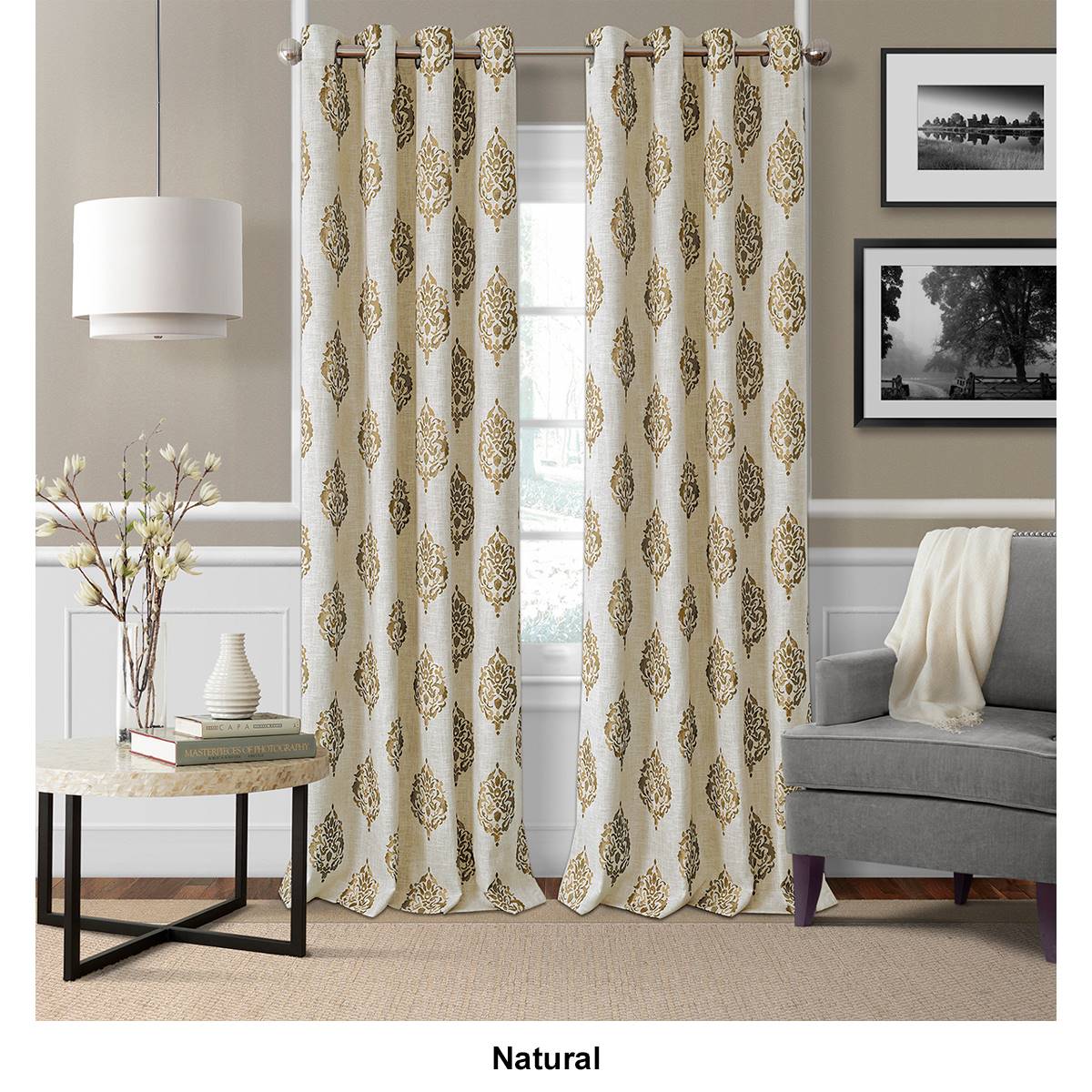 Elrene Navara Medallion Room Darkening Window Curtain