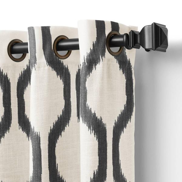 Threadmade Renzo Geometric Linen Room Darkening Window Curtain alternate view