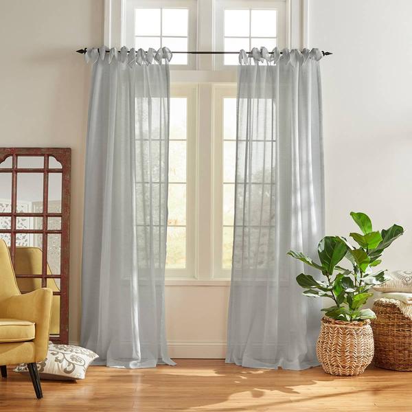 Threadmade Vienna Tie-Top Sheer Window Curtain