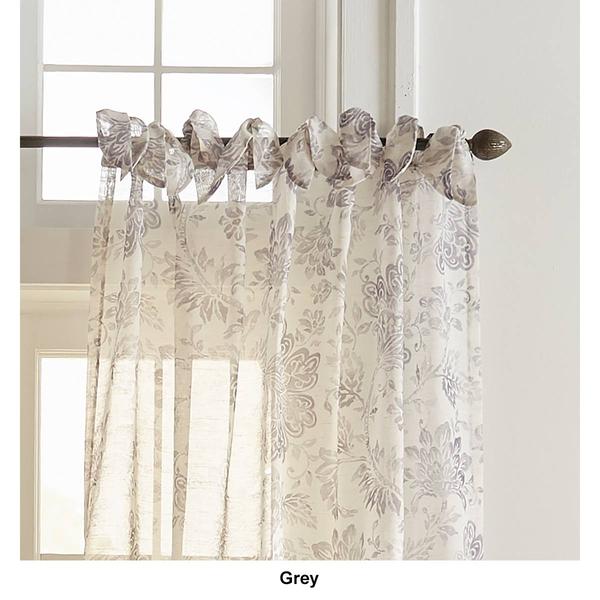 Threadmade Westport Floral Tie-Top Sheer Window Curtain alternate view