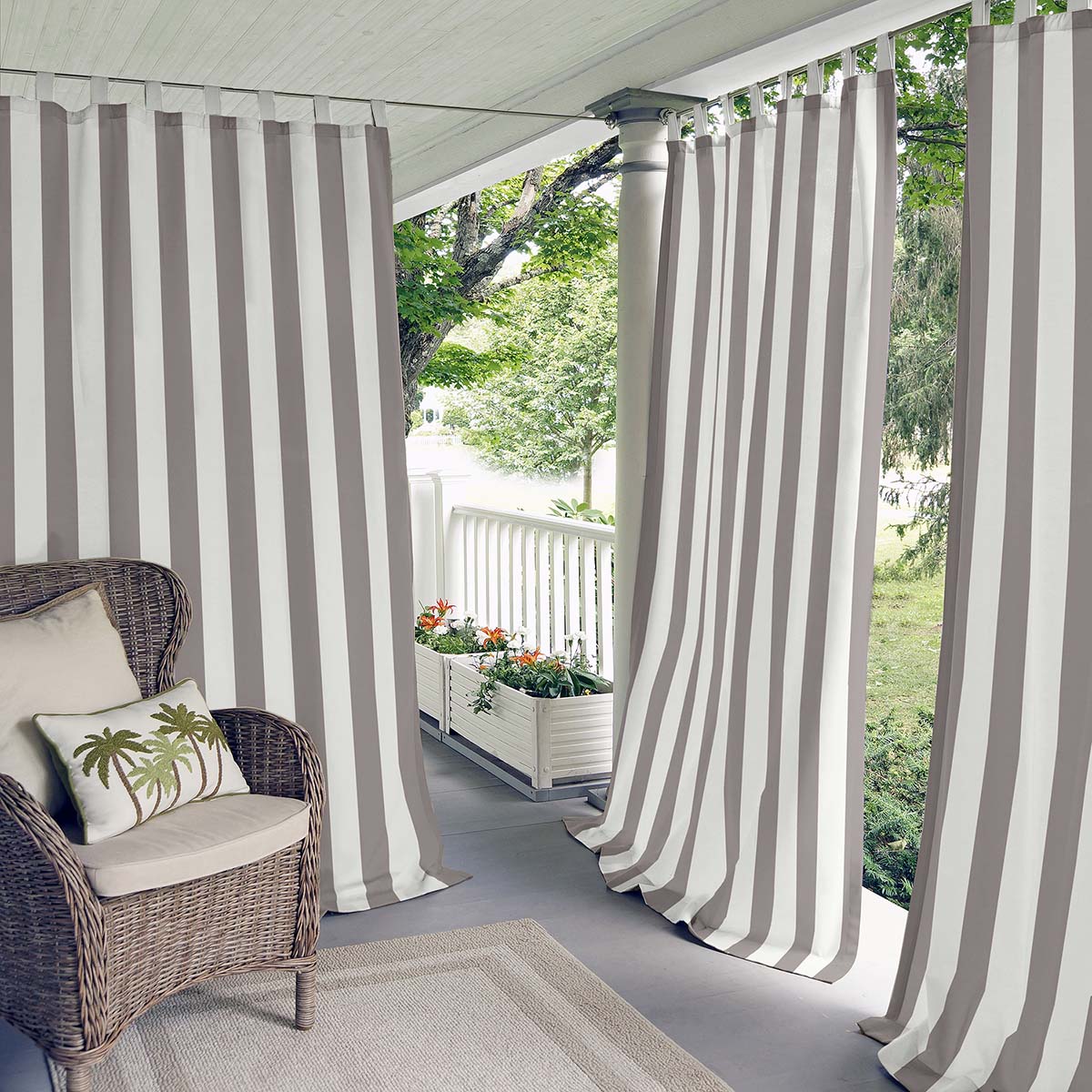 Elrene Highland Stripe Indoor/Outdoor Window Curtain