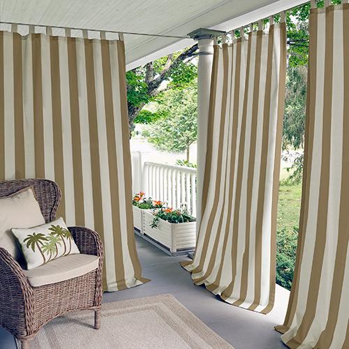 Threadmade Highland Stripe Tab Top Curtain Panel