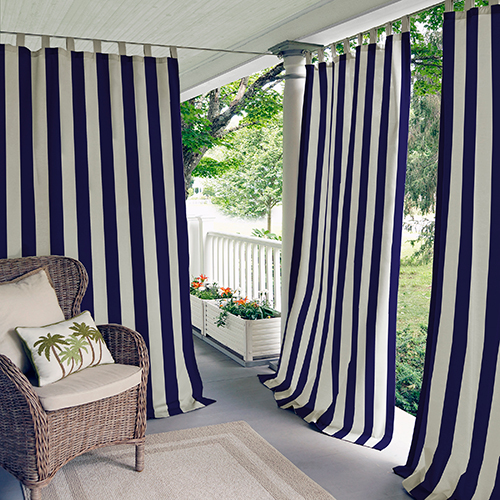 Elrene Highland Stripe Tab Top Curtain Panel