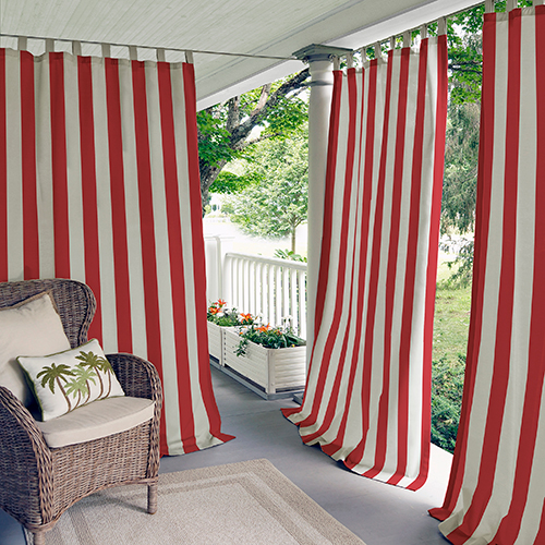 Elrene Highland Stripe Tab Top Curtain Panel