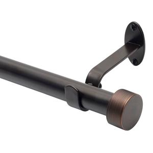 Threadmade Serena Single Curtain Rod w/ Contemporary Cap Finial