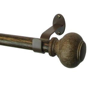 Threadmade Rhinebeck Rustic Faux Wood Single Curtain Rod