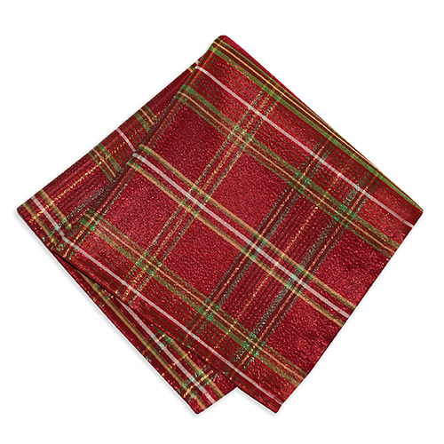 Elrene Shimmering Plaid Napkins - Set Of 4