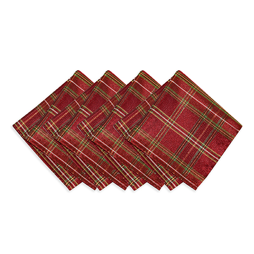 Elrene Shimmering Plaid Napkins - Set Of 4