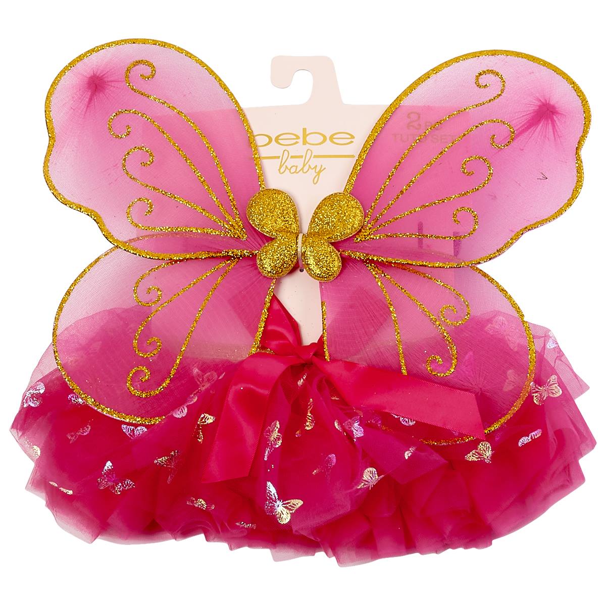 Baby Girl (NB) Bebe Butterfly Wings & Glitter Tutu Set