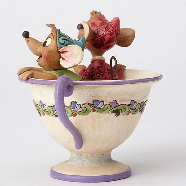 Jim Shore Disney Traditions Jaq and Gus in Tea Cup alternate view