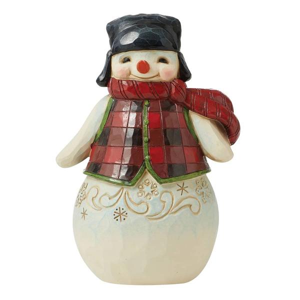 Jim Shore Pint Sized Snowman In Plaid
