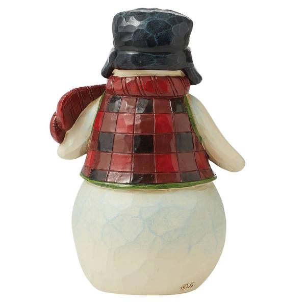 Jim Shore Pint Sized Snowman In Plaid alternate view