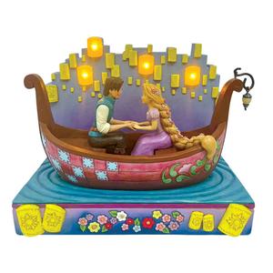 Jim Shore Disney Traditions Tangled Boat w/ LED Lanterns Figurine