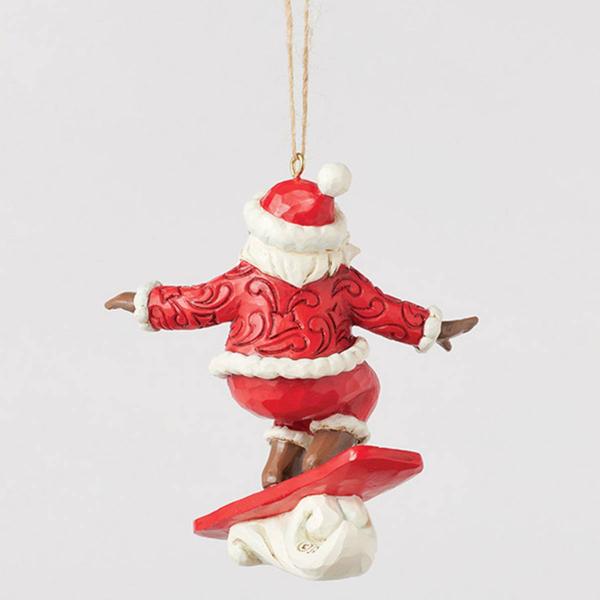 Jim Shore Snowboarding Santa Hanging Christmas Ornament alternate view