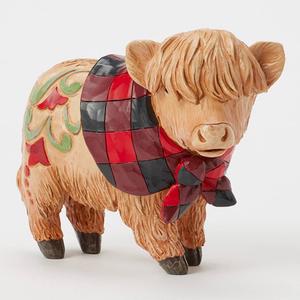 Jim Shore Highland Glen Highland Calf Christmas Figurine alternate view