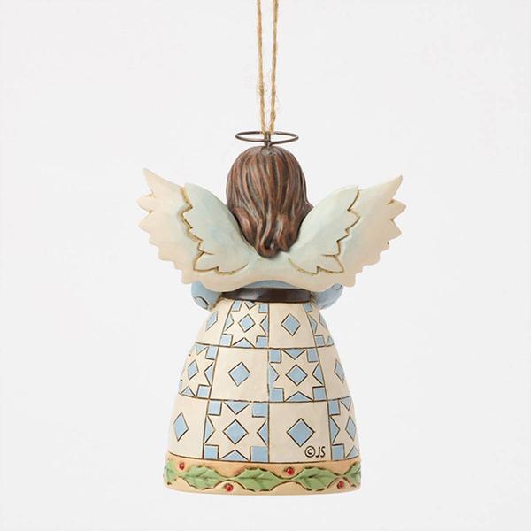 Jim Shore Quilt Angel Hanging Christmas Ornament alternate view