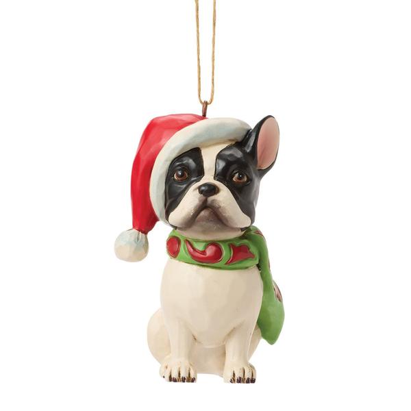 Jim Shore Christmas Frenchie Dog