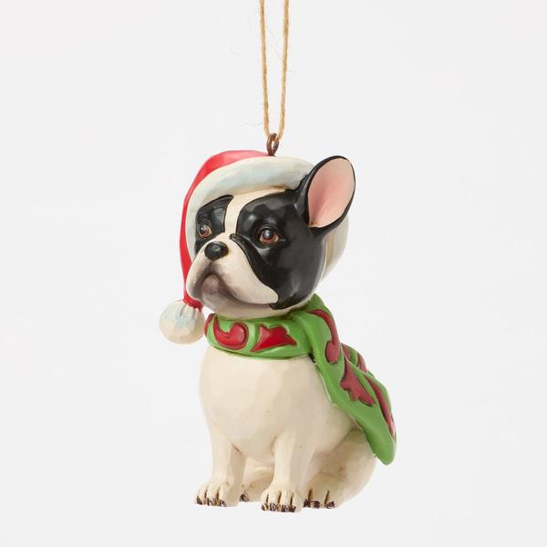 Jim Shore Christmas Frenchie Dog alternate view