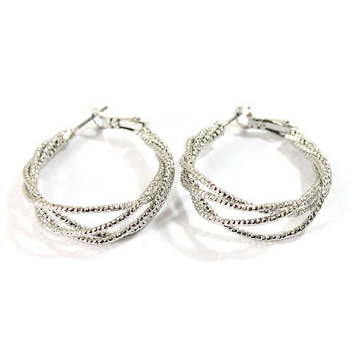 Adrienne Vittadini 4 Row Intertwined Hoop Earrings alternate view