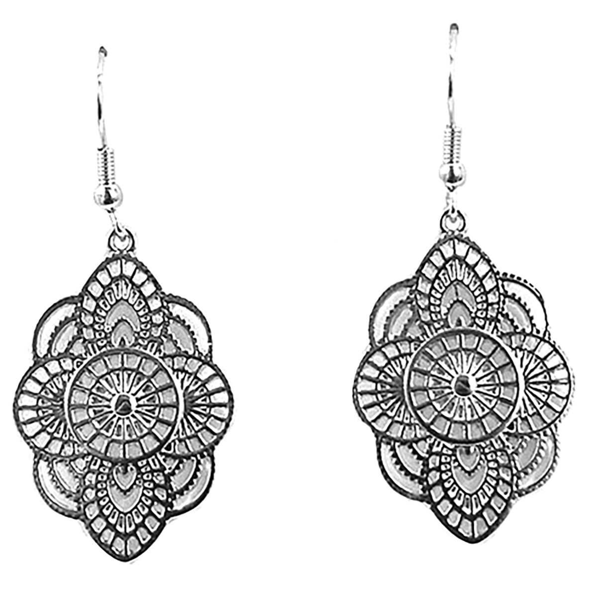 Adrienne Vittadini Silver Filigree Loops Fishhook Drop Earrings