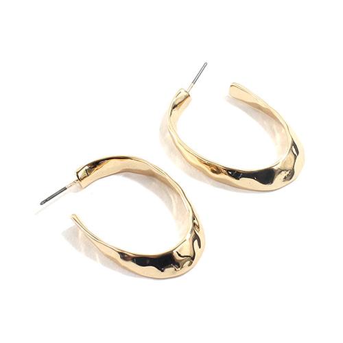 Adrienne Vittadini Rose Gold Hammered Hoop Earrings