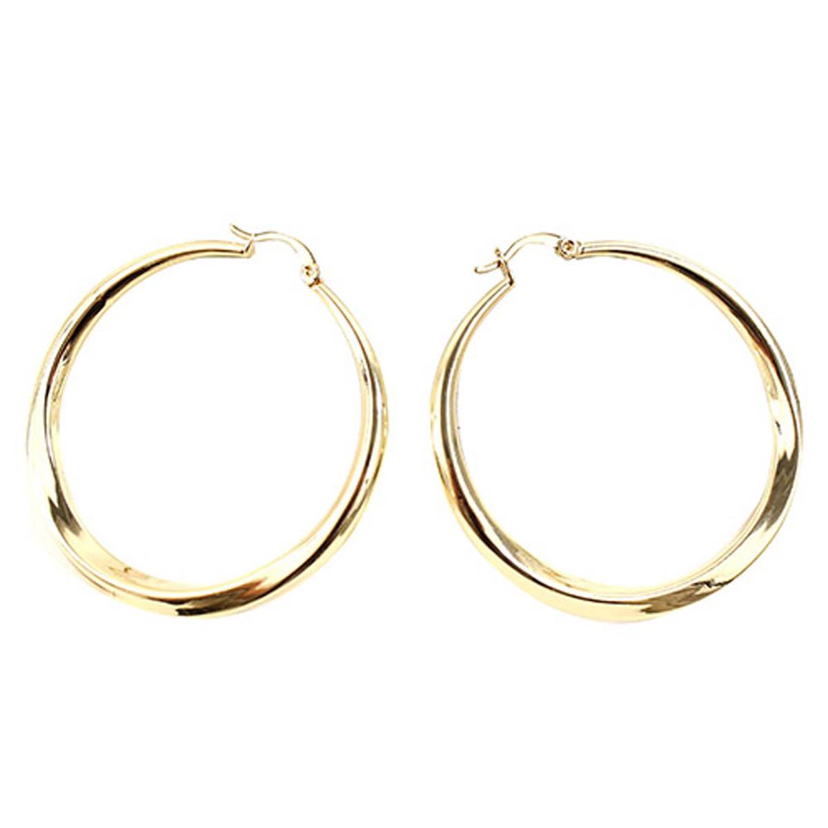 Adrienne Vittadini Rose Gold Sculpted Hoop Earrings