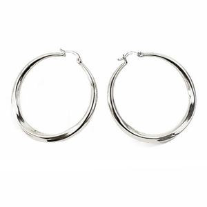 Adrienne Vittadini Silver Sculpted Hoop Earrings
