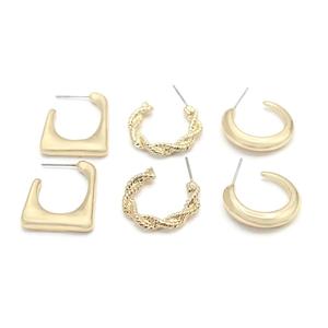 Adrienne Vittadini 3pr. Gold Mini Hoop Earrings Set