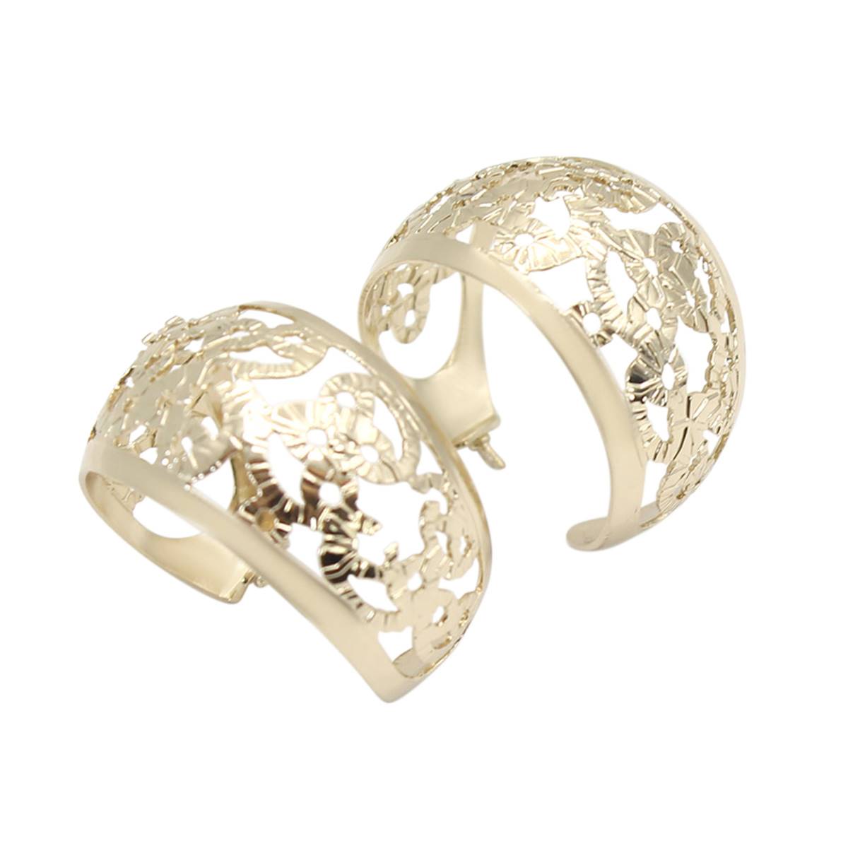 Adrienne Vittadini Gold 3/4in. Wide Open Filigree Hoop Earrings