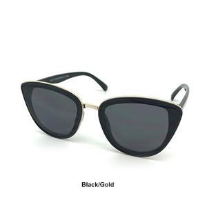 Womens Fantas Eyes Cat Eye Sunglasses w/ Metal Inlay alternate view