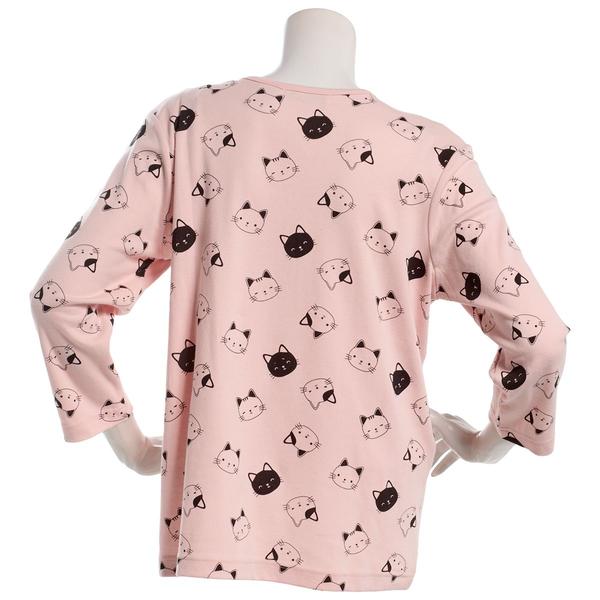 Plus Size Bonnie Evans 3/4 Sleeve Round Neck Cat Tee alternate view