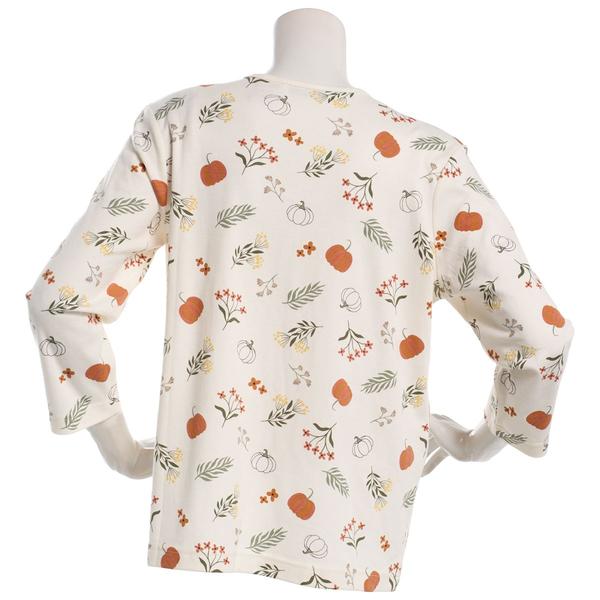Plus Size Bonnie Evans Round Neck Floral Pumpkin Tee alternate view