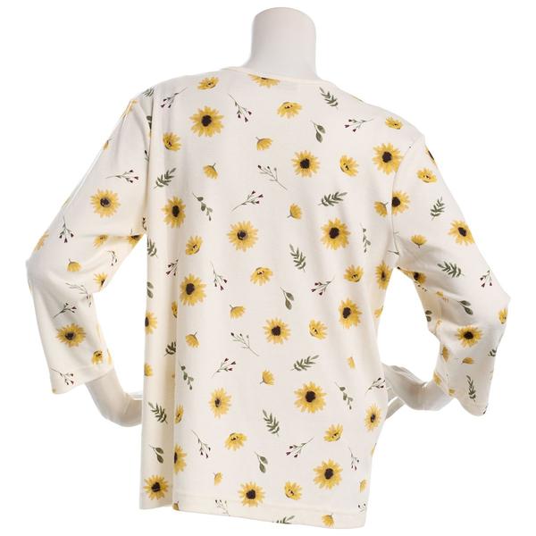 Womens Bonnie Evans Round Neck Sunflower Leaf Tee alternate view
