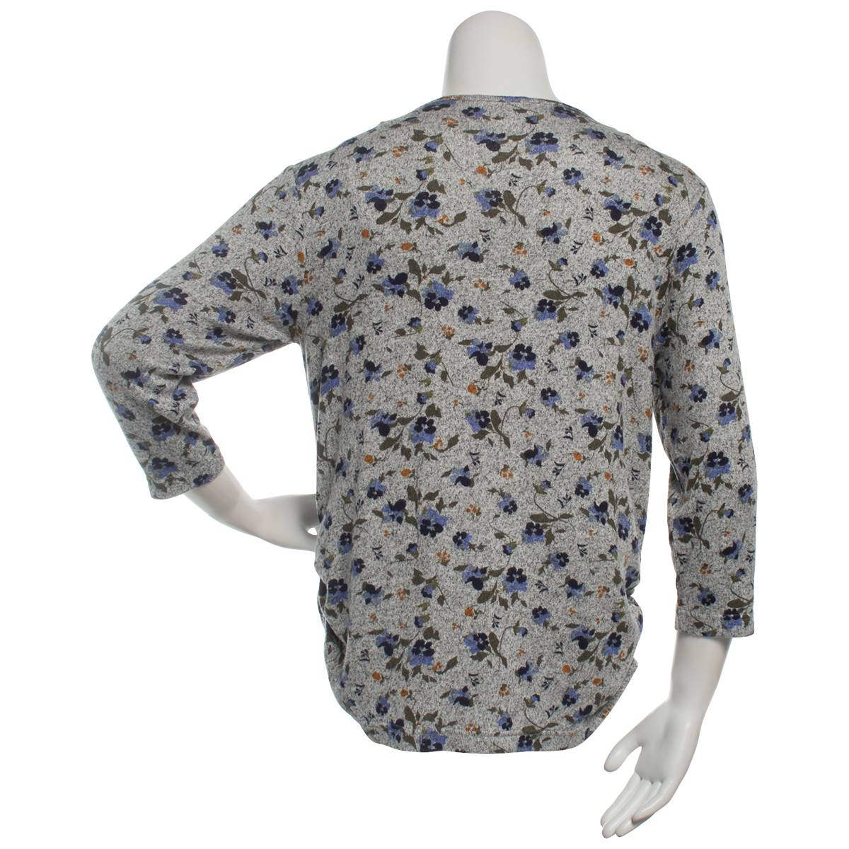 Womens Bonnie Evans 3/4 Sleeve Marled Pansy's Tee