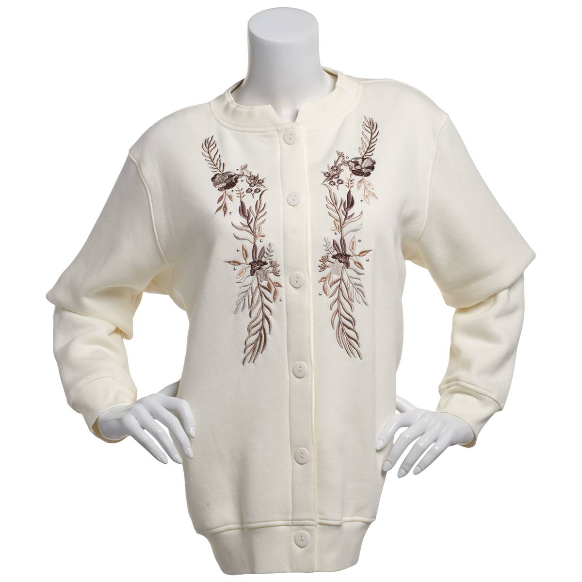 Plus Size Bonnie Evans Embroidered Flora Vine Cardigan