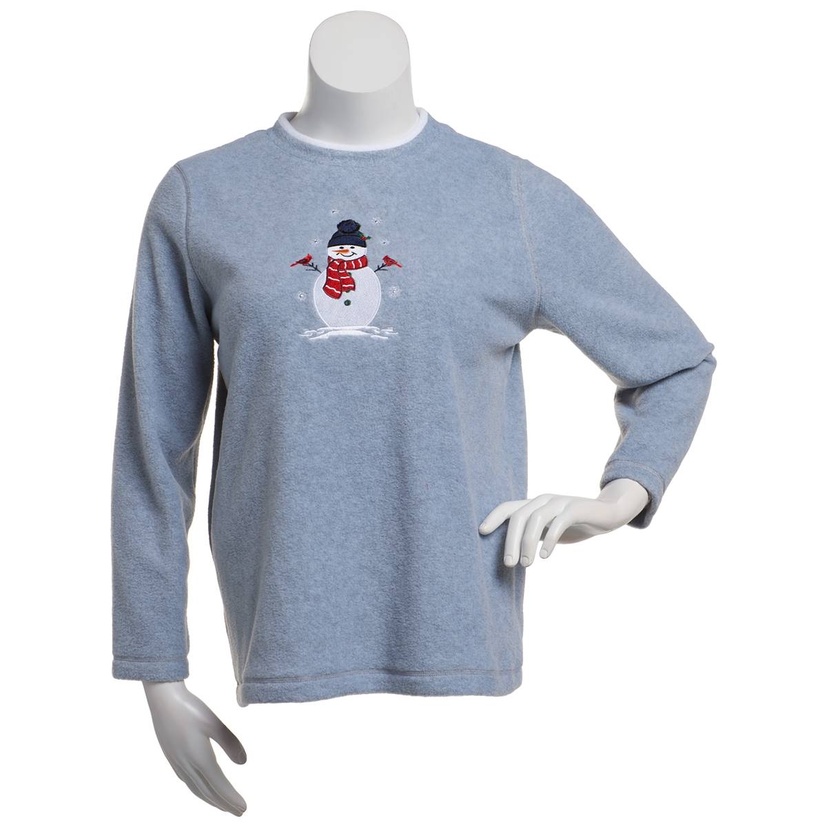 Petite Bonnie Evans Snowman Polar Fleece Top