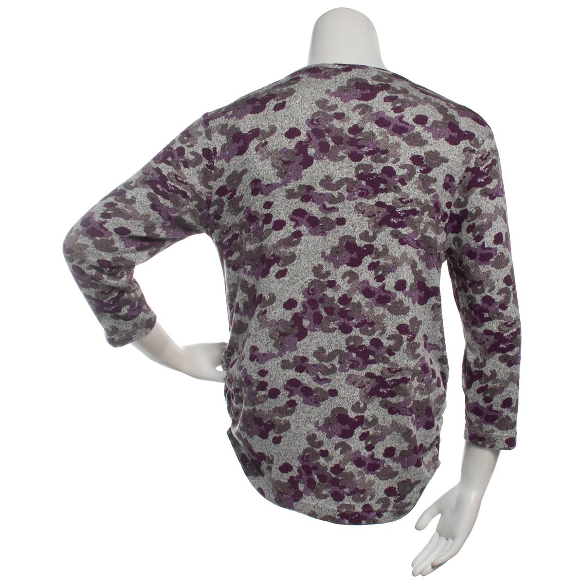 Petite Bonnie Evans 3/4 Sleeve Abstract Camo Floral Tee